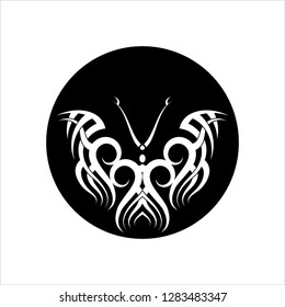 Tattoo Butterfly Design Vector Art Illustration