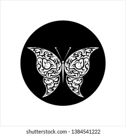 Tattoo Butterfly Design Vector Art Illustration
