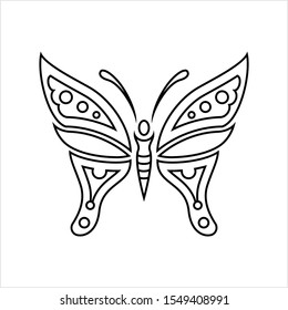 Tattoo Butterfly Design Vector Art Illustration