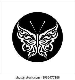 Tattoo Butterfly Design Vector Art Illustration