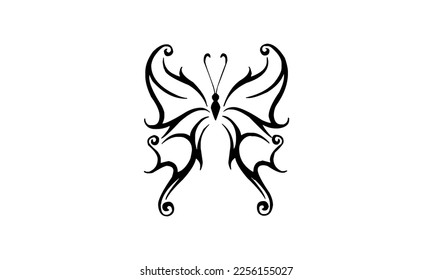 Tattoo Butterfly Design Vector Art Illustration