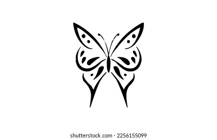 Tattoo Butterfly Design Vector Art Illustration