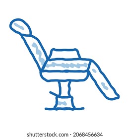 Tattoo Chair sketch icon vector. Hand drawn blue doodle line art Tattoo Chair sign. isolated symbol illustration