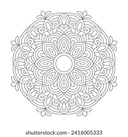 Tattoo coloring book mandala design vector file