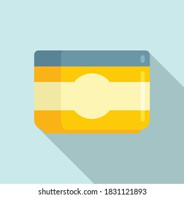 Tattoo cream jar icon. Flat illustration of tattoo cream jar vector icon for web design