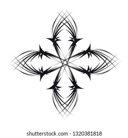 Tattoo. Cross. Decorative abstract ornament, element template vector 