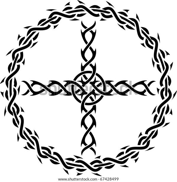 Tattoo Cross Stencil Vector Illustration Web Stock Vector (Royalty Free ...