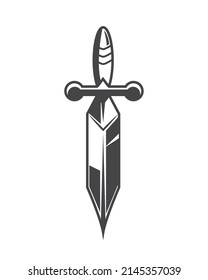 tattoo dagger icon isolated flat