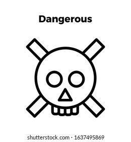 tattoo or dangerous skull icon vector. perfect dangerous or warning vector - symbol. beautiful warning  element. web design and mobile design. premium quality element-vector.