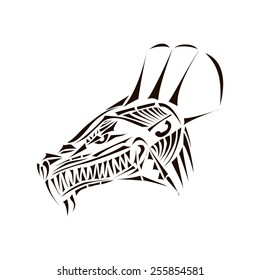Tattoo decorative tribal dragon