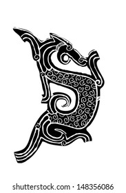 Tattoo design of black dragon