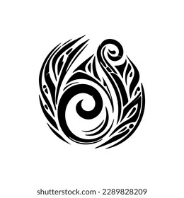 ﻿Polynesian tattoo design in black and white.