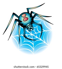Tattoo design of a black widow spider.
