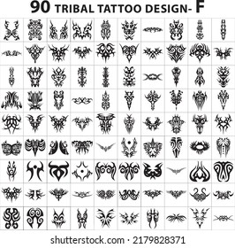 tattoo design collection skin style tribal bundle vector set element