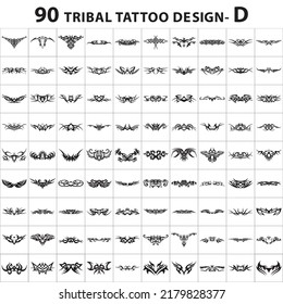 tattoo design collection skin style tribal bundle vector set element