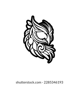 ﻿Polynesian tattoo design featuring black  white colour scheme.