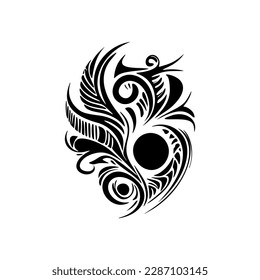 ﻿Polynesian tattoo design featuring black and white.