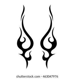 tattoo design, flame tribal vector design sketch. Fire black isolated template logo on white background.