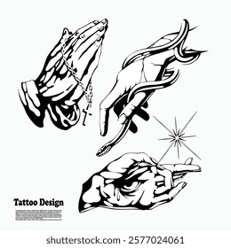 tattoo design of a hand symbol that brings goodness