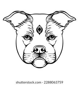 tattoo design head bulldog black and white svg