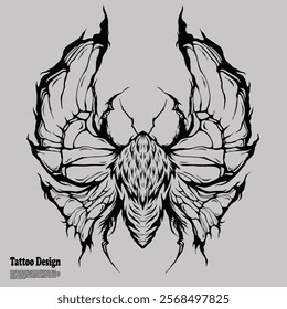 tattoo design of a killer animal with wide wings