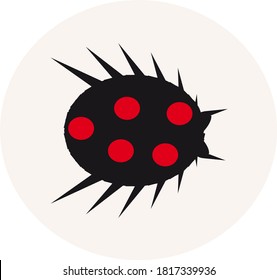 Tattoo design. Ladybug, abstraction, cubism