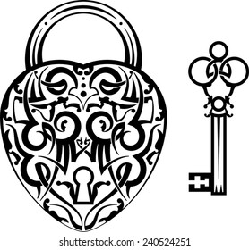 Tattoo Design of Lock ands Key