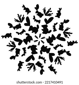 Tattoo Design With Lots Of Rabbits, Suitable For Children's And Adults' T-shirt Designs, Clothes Or Other Materials