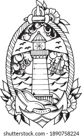 tattoo design old school vector