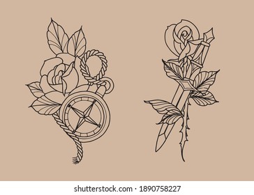 tattoo design old school vector