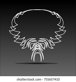 Tattoo design on the black background.