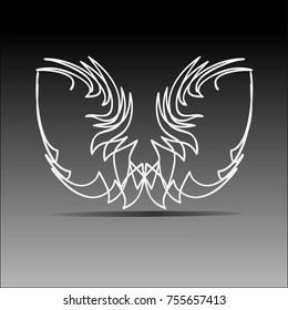 Tattoo design on the black background.