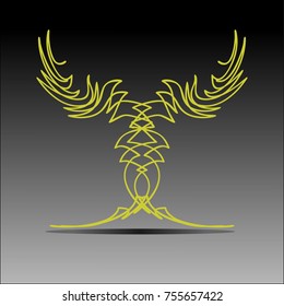 Tattoo design on the black background.