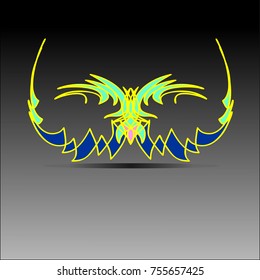 Tattoo design on the black background.