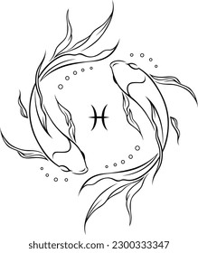 Tattoo Design for Pisces Zodiac Sign