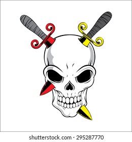tattoo design skull vector illustration