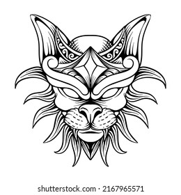 tattoo design sphynx black and white line art