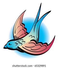 Tattoo design of a swallow.