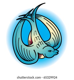 Tattoo design of a swallow.