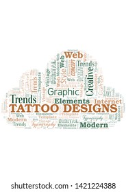 Tattoo Designs word cloud. Wordcloud made with text only.
