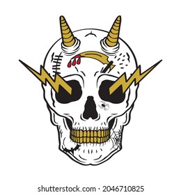 Tattoo Devil Skull Lightning Design Collection