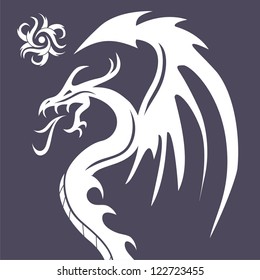 Tattoo  of Dragon Vector Illustration