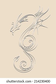 Tattoo Dragon Vector Illustration