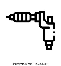 Tattoo Draw Tool Icon Vector. Outline Tattoo Draw Tool Sign. Isolated Contour Symbol Illustration