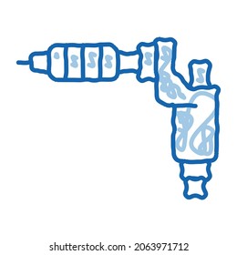 Tattoo Draw Tool sketch icon vector. Hand drawn blue doodle line art Tattoo Draw Tool sign. isolated symbol illustration
