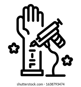 Tattoo drawn hand icon. Outline tattoo drawn hand vector icon for web design isolated on white background