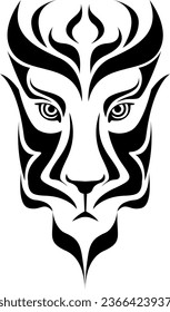  Tatuaje de una máscara facial, ilustración, vector sobre un fondo blanco.