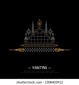 Tattoo fashion Vector Concept Abstract Background. inspiration Traditional yantra from Thailand
