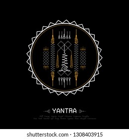 Tattoo fashion Vector Concept Abstract Background. inspiration Traditional yantra from Thailand