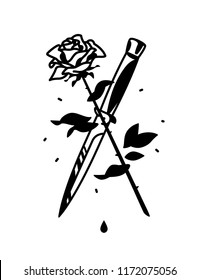 1,987 Rose and knife tattoo Images, Stock Photos & Vectors | Shutterstock